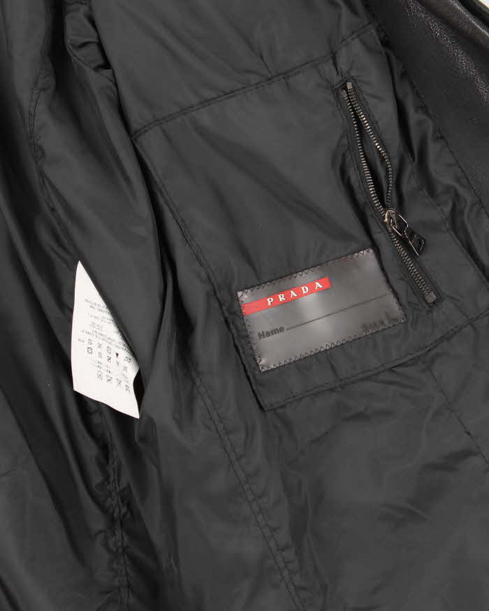 Vintage Y2K Prada Sport Leather Double Breasted Blazer - L