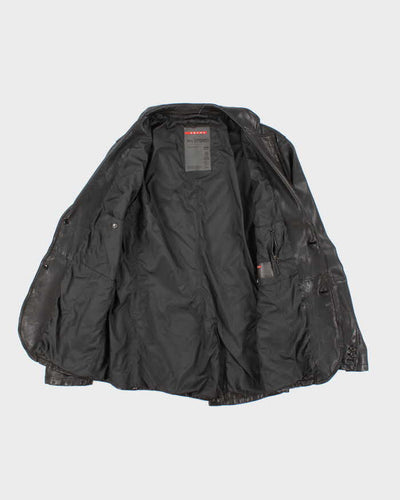 Vintage Y2K Prada Sport Leather Double Breasted Blazer - L
