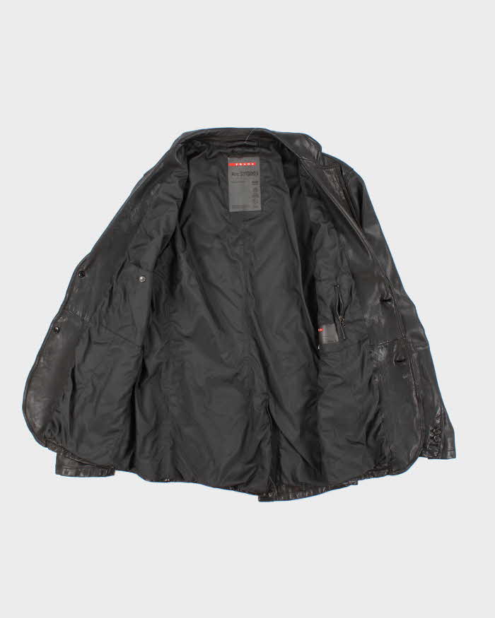 Vintage Y2K Prada Sport Leather Double Breasted Blazer - L