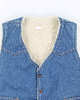 Vintage 80's Levi's Orange Tab Fleece Lined Denim Gilet - M