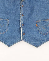Vintage 80's Levi's Orange Tab Fleece Lined Denim Gilet - M