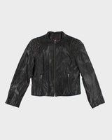 Vintage Y2K Danier Multi Zip Lightweight Leather Jacket - L
