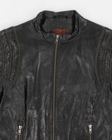 Vintage Y2K Danier Multi Zip Lightweight Leather Jacket - L