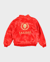 Vintage 90's Cesears Palace Las Vegas Embroidered Reversible Satin Bomber - XL