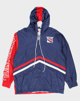 Vintage 2000's Mitchell &amp; Ness New York Rangers Hooded Anorak Jacket - XXXL