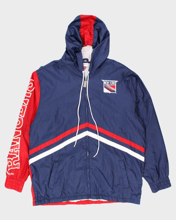 Vintage 2000's Mitchell &amp; Ness New York Rangers Hooded Anorak Jacket - XXXL