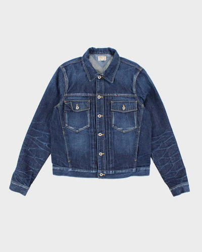 Vintage Y2K Tommy Hilfiger Dark Wash Faded Denim Jacket - L