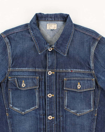 Vintage Y2K Tommy Hilfiger Dark Wash Faded Denim Jacket - L
