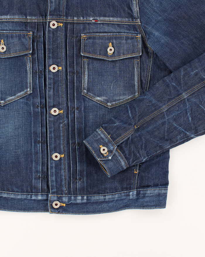 Vintage Y2K Tommy Hilfiger Dark Wash Faded Denim Jacket - L