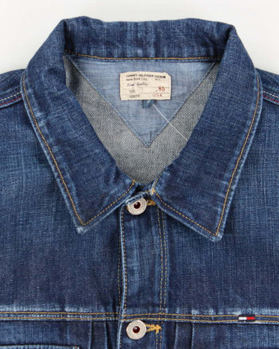 Vintage Y2K Tommy Hilfiger Dark Wash Faded Denim Jacket - L