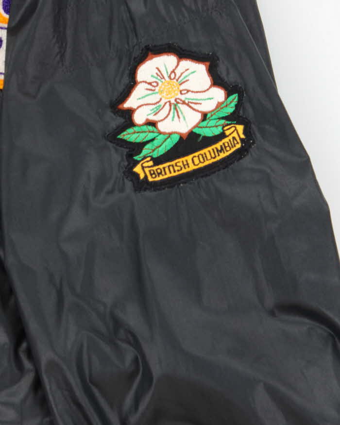 Vintage 1990s Prime Sports Bomber Style Black Windbreaker Jacket - XL