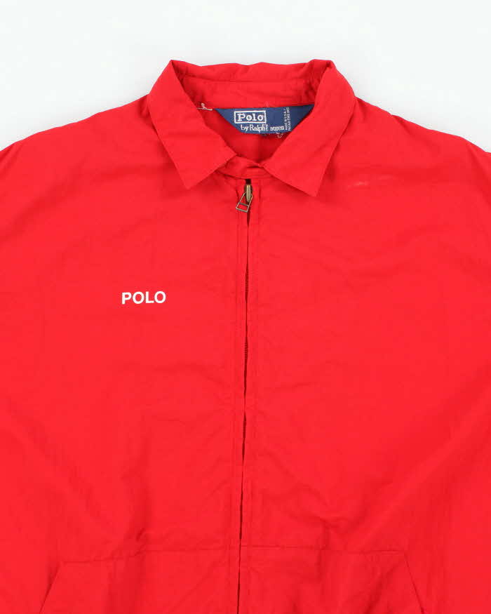 Vintage 1990s Polo Ralph Lauren Red Windbreaker Jacket - M