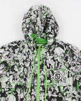 Diesel Green and White Print Windbreaker Jacket - L