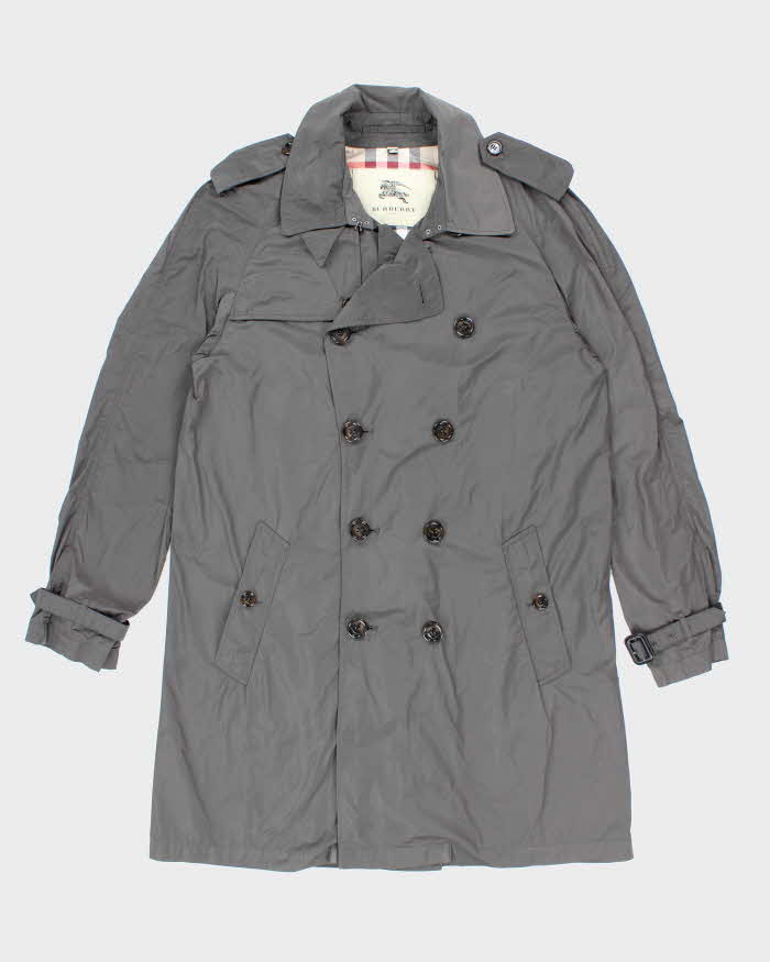 Men's Burberry Dark Brown Rain Jacket Trench Coat - L