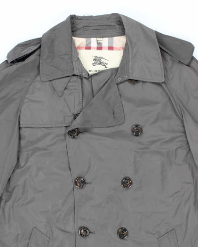 Men's Burberry Dark Brown Rain Jacket Trench Coat - L