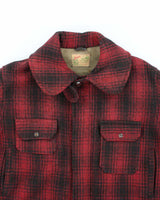 Men's Vintage 1980s Duxbak Burgundy and Black Heavy Wool Coat - L