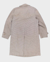 Men's Aquascutum Brown Houndstooth Trench Coat- L