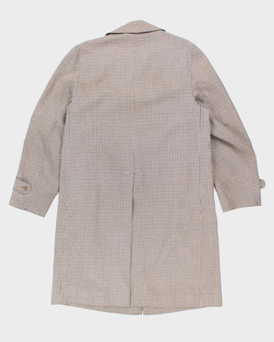 Men's Aquascutum Brown Houndstooth Trench Coat- L