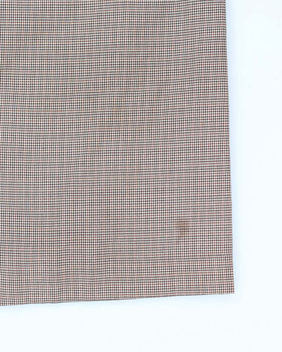 Men's Aquascutum Brown Houndstooth Trench Coat- L