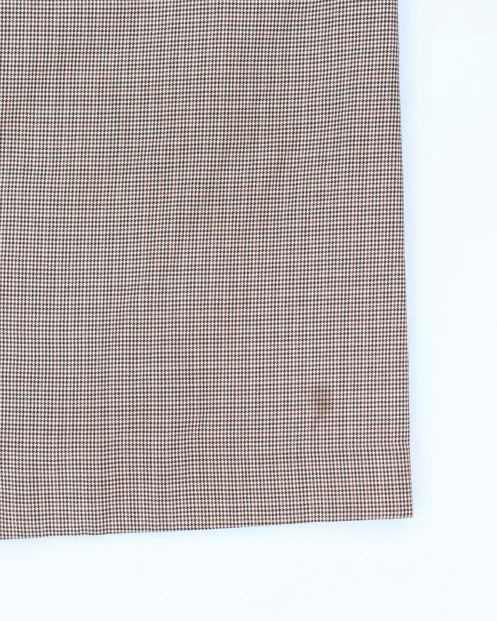 Men's Aquascutum Brown Houndstooth Trench Coat- L
