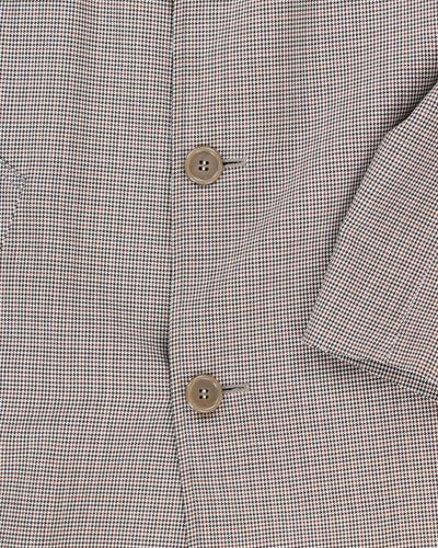 Men's Aquascutum Brown Houndstooth Trench Coat- L