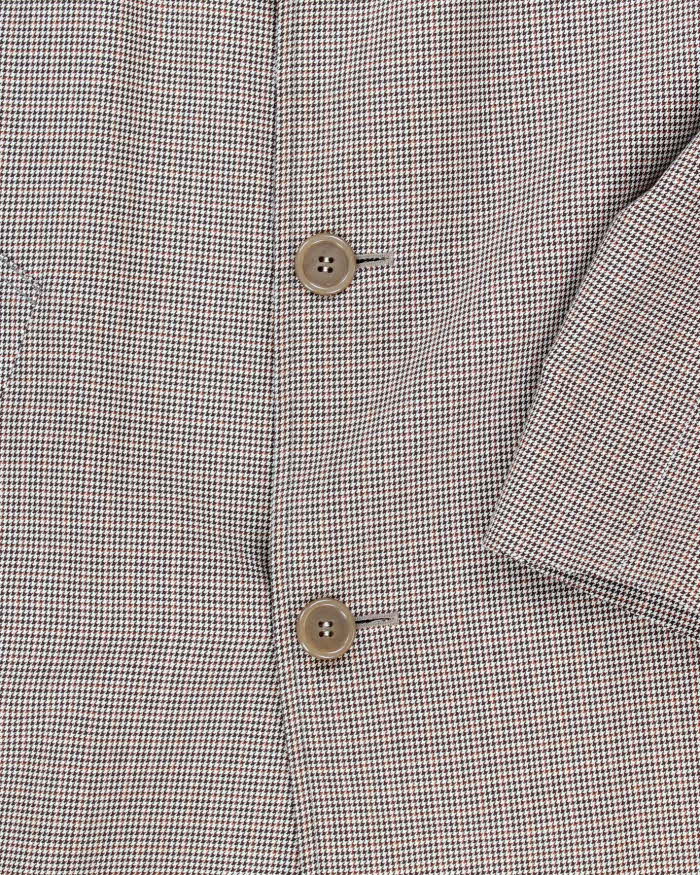 Men's Aquascutum Brown Houndstooth Trench Coat- L