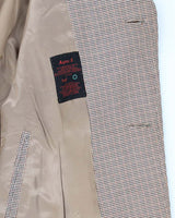 Men's Aquascutum Brown Houndstooth Trench Coat- L