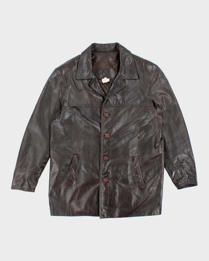 Men's Vintage 1990s The Leather Range Cognac Brown Leather Jacket - L