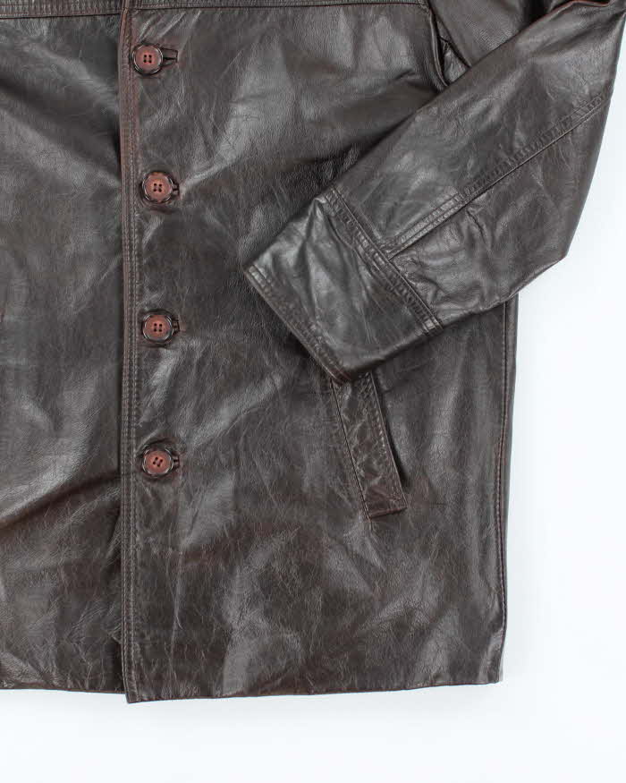 Men's Vintage 1990s The Leather Range Cognac Brown Leather Jacket - L