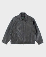 Vintage Danier Black Zip-up Leather Jacket - XL