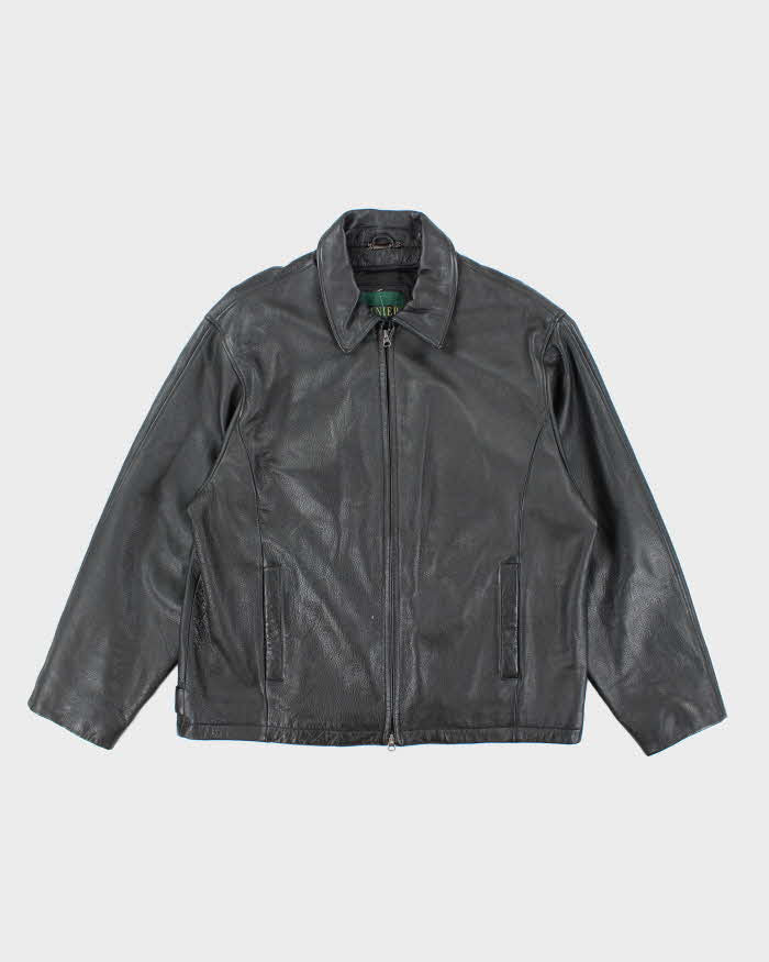 Vintage Danier Black Zip-up Leather Jacket - XL