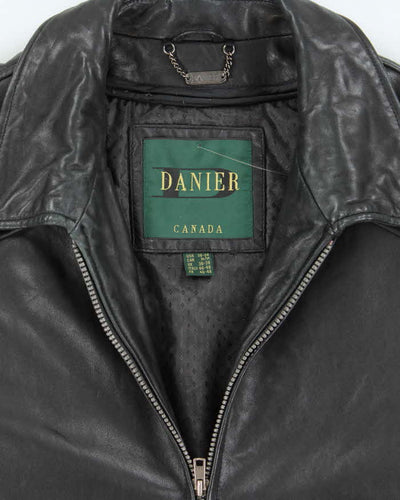 Vintage Danier Black Zip-up Leather Jacket - M