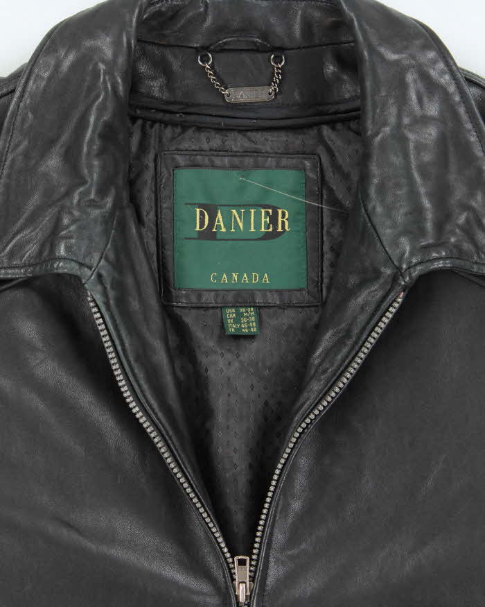 Vintage Danier Black Zip-up Leather Jacket - M