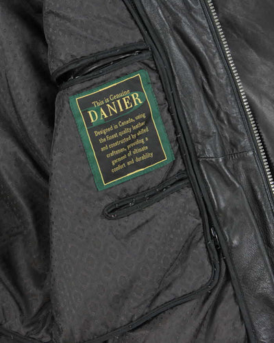 Vintage Danier Black Zip-up Leather Jacket - M
