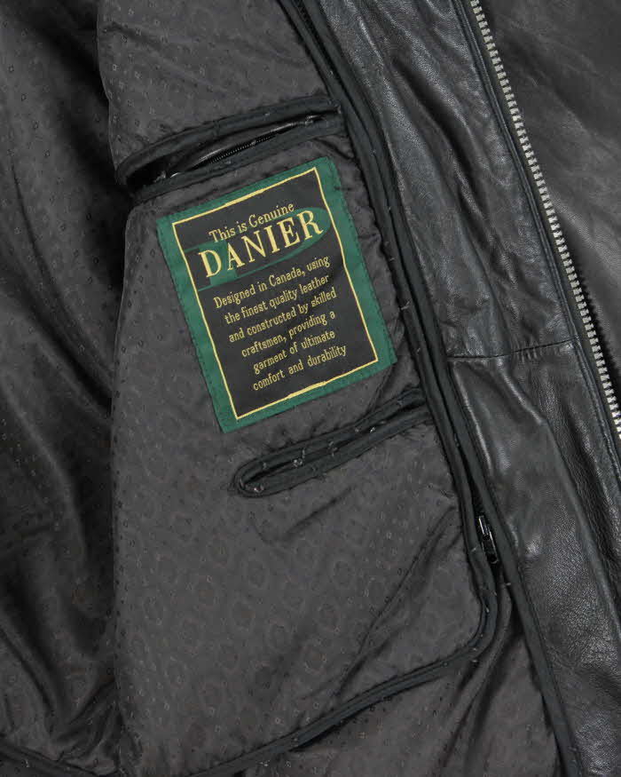 Vintage Danier Black Zip-up Leather Jacket - M