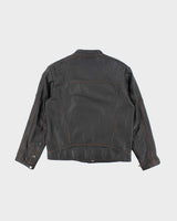 Men's Danier Black Leather Bomber Jacket - M