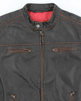 Men's Danier Black Leather Bomber Jacket - M
