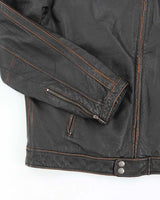 Men's Danier Black Leather Bomber Jacket - M