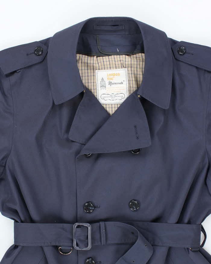 Men's London Fog Navy Trench Coat - L