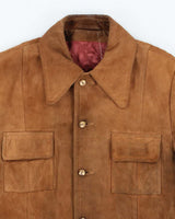 Women's Vintage 1990s Camel Brown Suede Coat - S