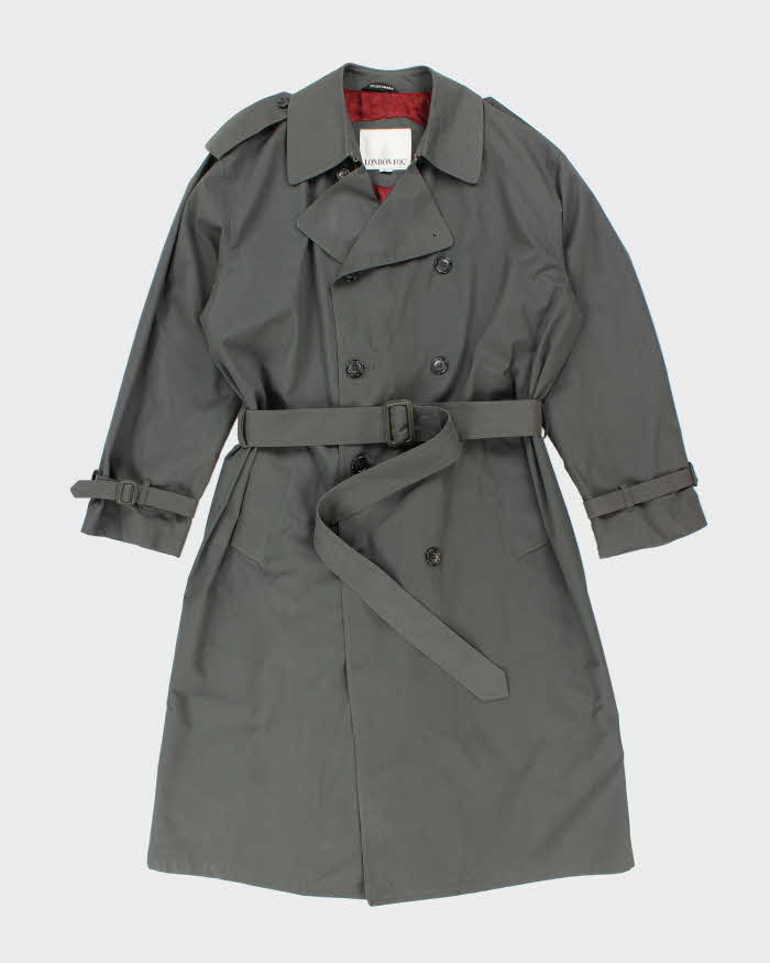 Men's London Fog Dark Grey Trench Coat - L
