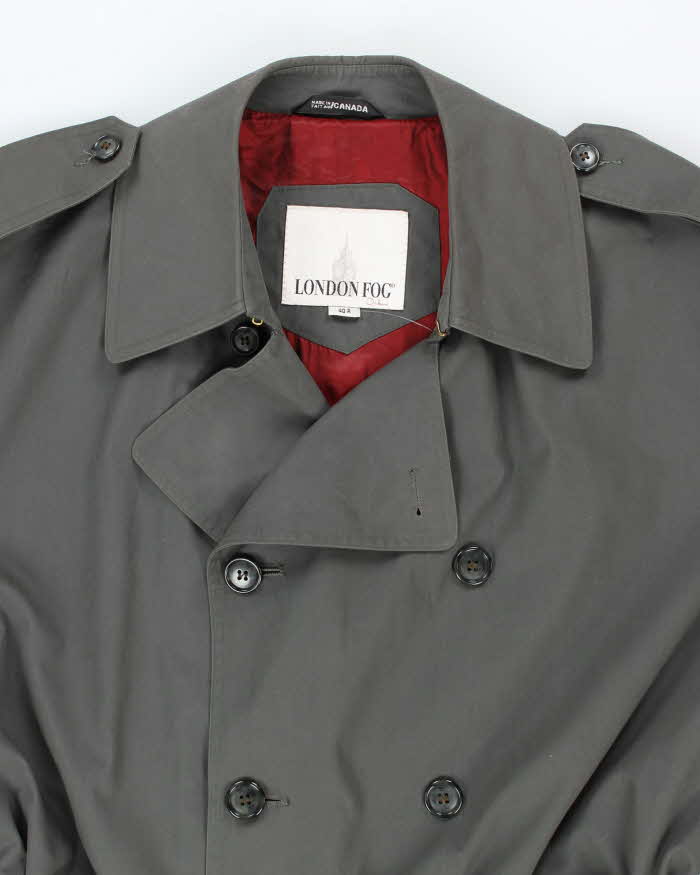 Men's London Fog Dark Grey Trench Coat - L