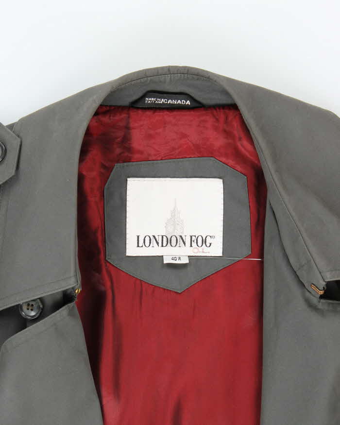 Men's London Fog Dark Grey Trench Coat - L