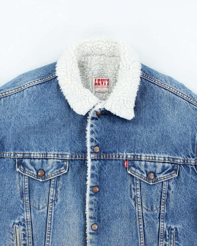Men's Vintage 1990s Levi's Blue Denim Fleece Lined Jacket - XL