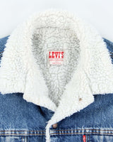 Men's Vintage 1990s Levi's Blue Denim Fleece Lined Jacket - XL