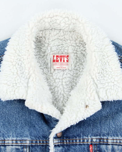 Men's Vintage 1990s Levi's Blue Denim Fleece Lined Jacket - XL