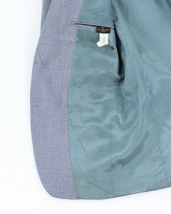 Men's Vintage 1990s Pure Wool Light Blue Blazer Jacket - XS