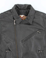 Harley Davidson Black Leather Biker Jacket - S