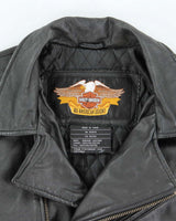 Harley Davidson Black Leather Biker Jacket - S