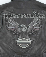 Harley Davidson Black Leather Biker Jacket - S